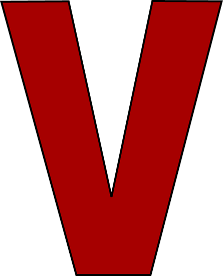 Letter V Clipart Clipartsgram - Red Letter V Clipart (445x550)