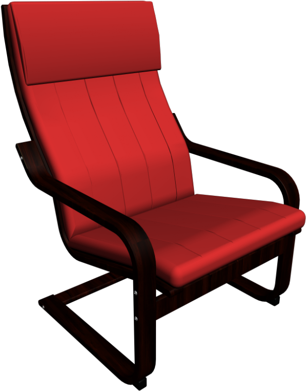 Transparent Chair Ikea Transparent Background - Red Ikea Poang Chair (1000x1000)