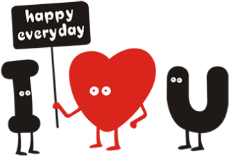 Custom Heat Transfer I Love You And Happy Everyday - Valentine Funny (415x415)