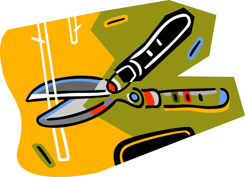 Vector Illustration Of Garden Pruning Shears Hand Tool - Vector Illustration Of Garden Pruning Shears Hand Tool (965x700)
