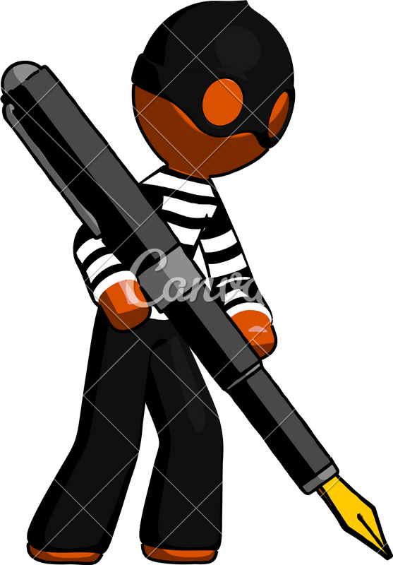 Orange Thief Man Drawing - Drawing Man Mascot (557x800)