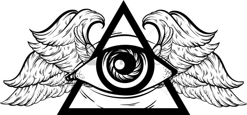 Free Png Download All Seeing Eye With Wings Png Images - All Seeing Eye Png (850x398)