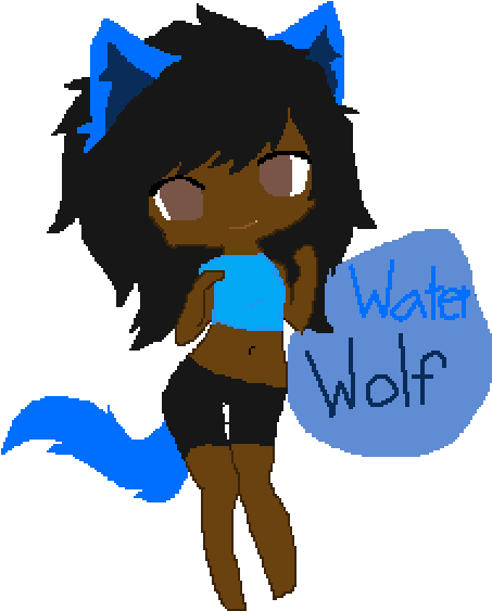 Me As A Water Wolf - Aphmau Werewolf Drawings (500x600)