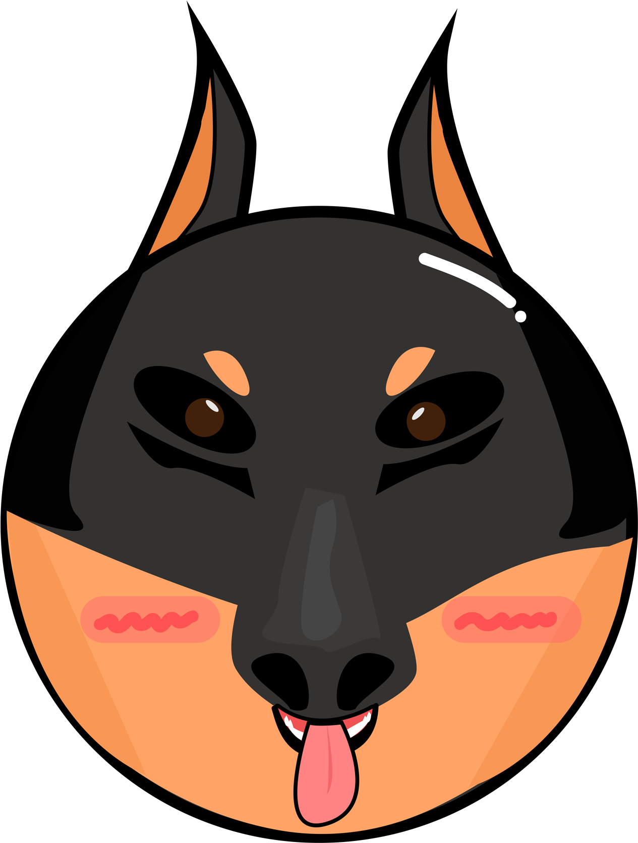 Original Vecteur Dessin Animé Tête De Chien Image Png - Dog Licks (2000x2000)