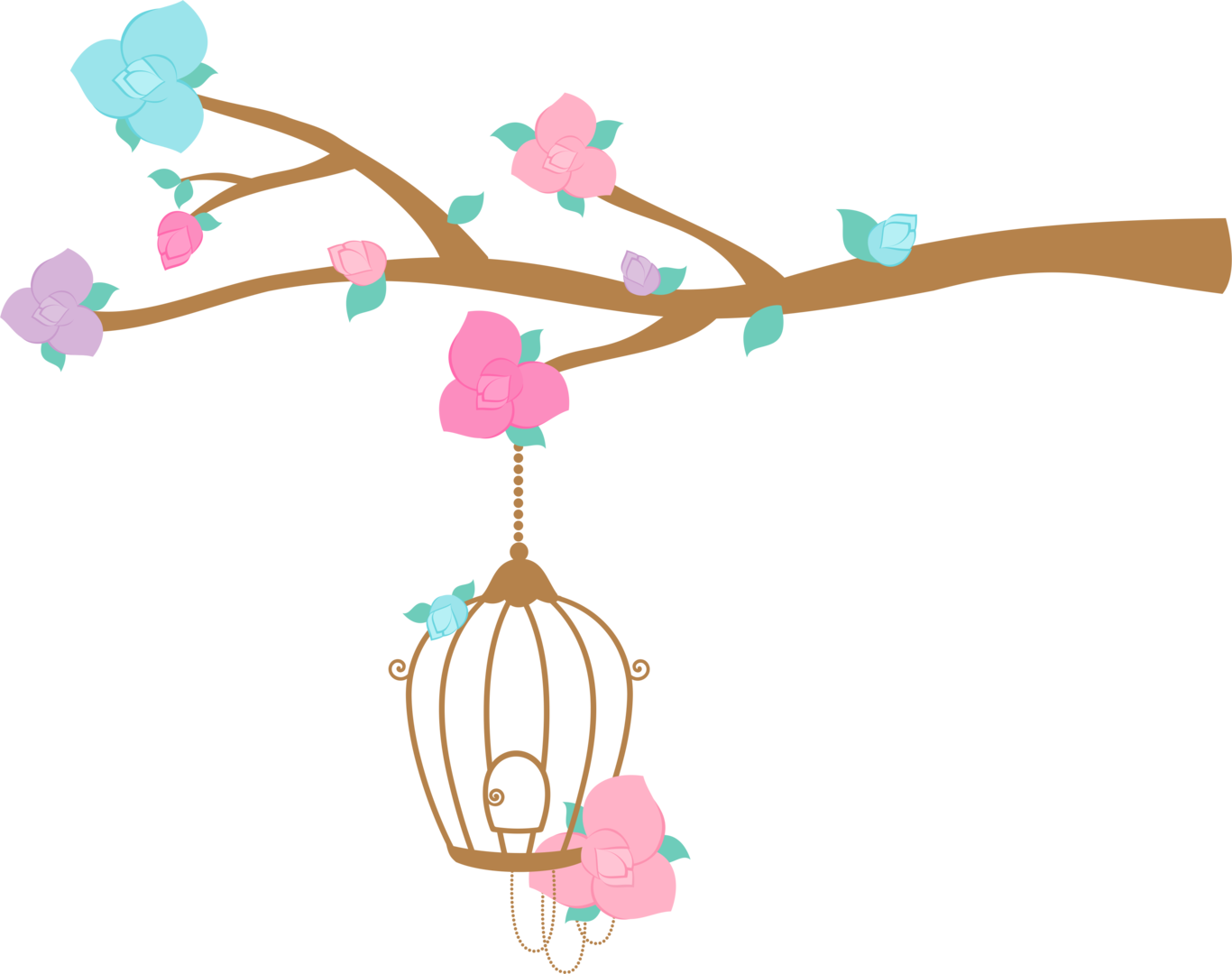 Bird Cages, Picnic, 1 Year, Invitations, Molde, Characters, - Jardim Encantado Passarinho Png (1366x1080)