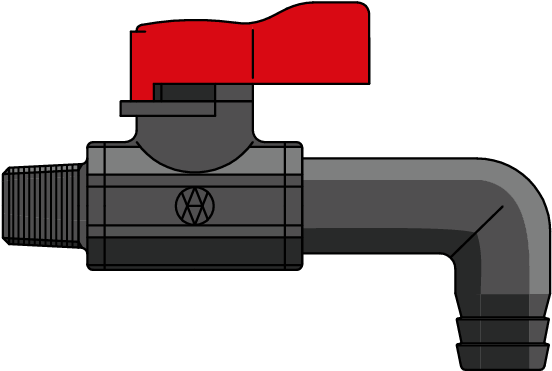 Asahi Labcock Valve Male Thread X Elbow Illustration - Cartoon (801x437)