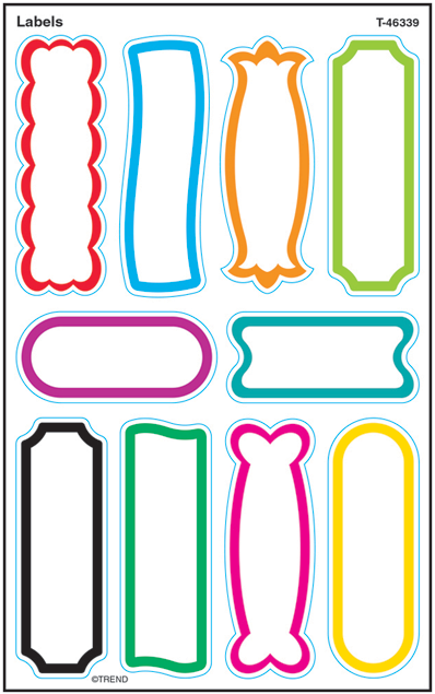 Labels Supershapes Stickers - Fun Labels (650x650)