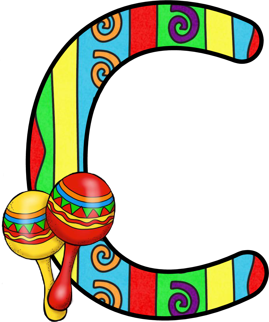 Ch B *✿* Alfabeto May 5 Th De Kid Sparkz - Fiesta Letters (1129x1324)