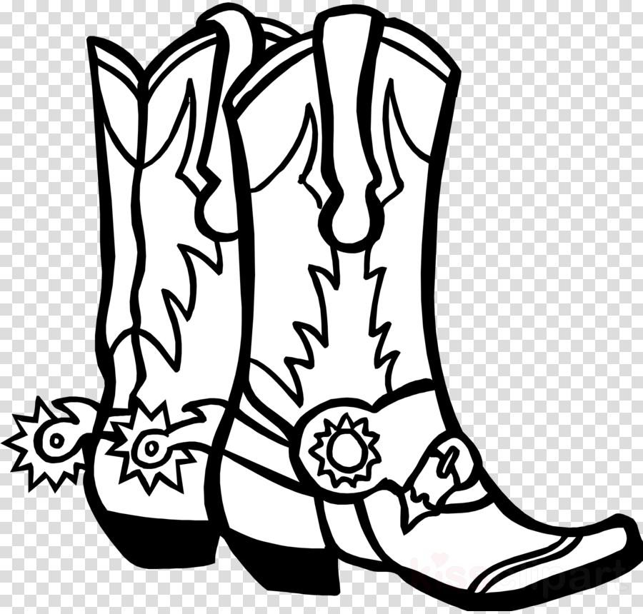 Cowboy Boots Coloring Page Clipart Colouring Pages - Cowboy Boots Drawing Free (900x860)