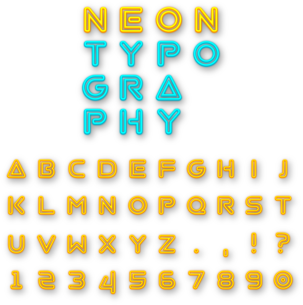 Png Text Vector Clipart - Neon Png Letras Amarelas (1000x1005)