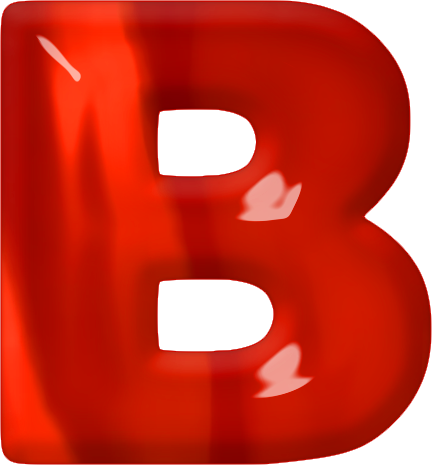 Presentation Alphabets - Letter B In Red (432x465)