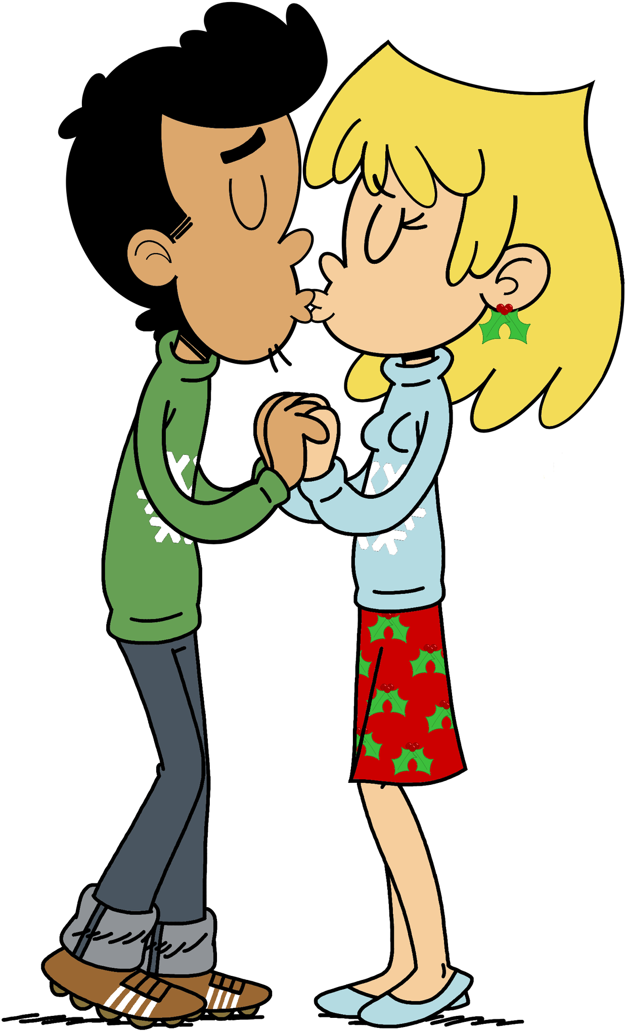 Lori And Bobby's Christmas Kiss By Luxojr888 - Lori Loud And Bobby Kiss (1280x2055)