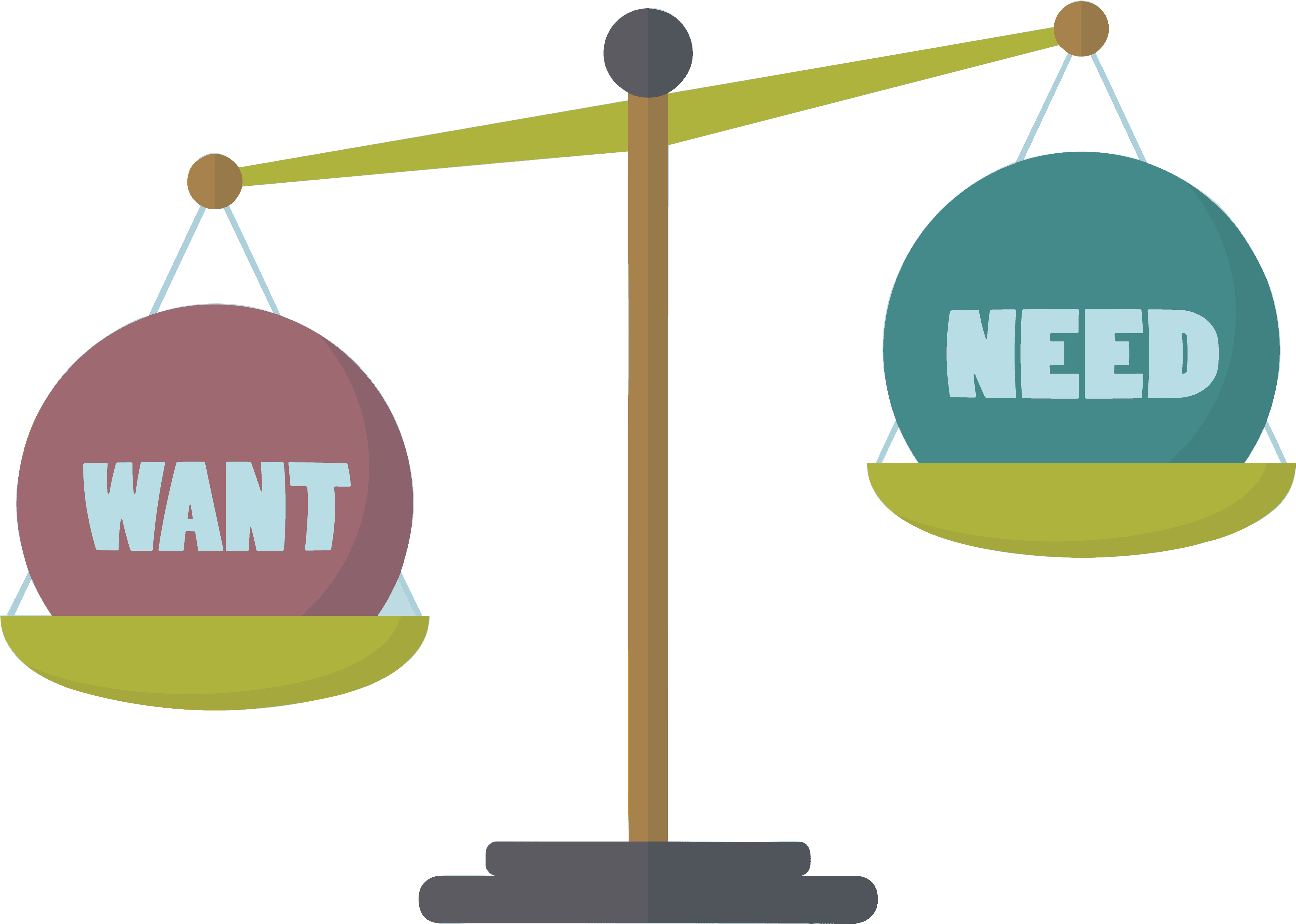Needs and wants illustration 4404x3217 png clipart download