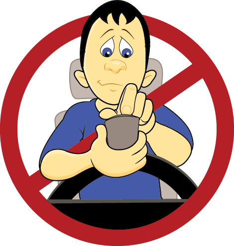 Cartoon Of A Calgary Distracted Driver Texting - Cartoon Texting And Driving (470x494)