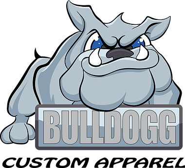 Bulldogg Custom Apparel Black Lettering - Cartoon (380x345)