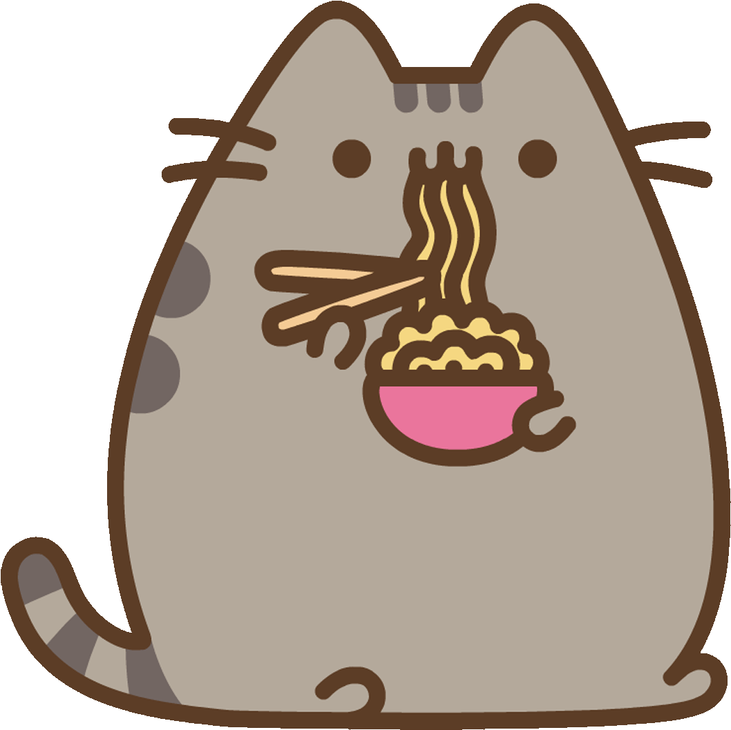 Hungry Cat Sticker By Pusheen Clipart , Png Download - Pusheen Ice Cream Gif (1058x1057)