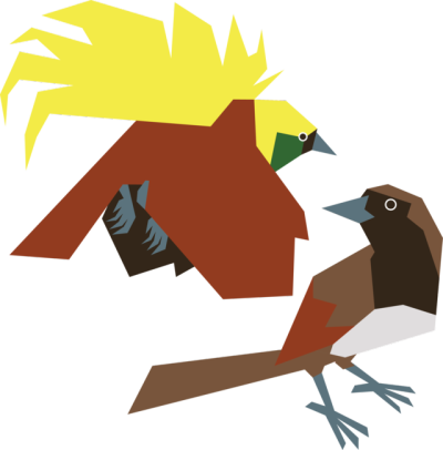 Perching Bird (400x406)