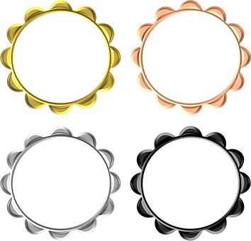 Frame, Gold, Golden, Rose, Rose-gold - Frameredondo Png (354x340)