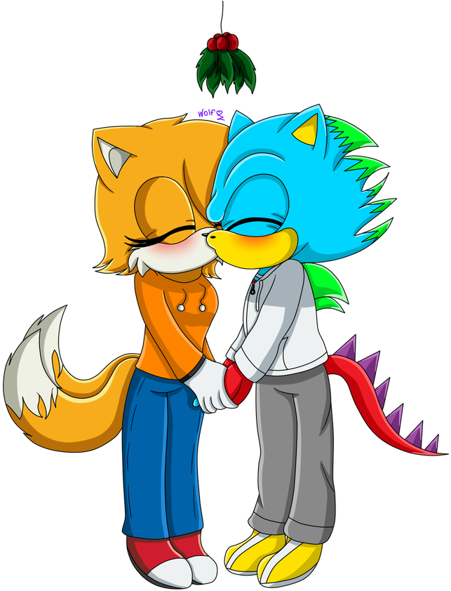 Kiss Under The Mistletoe *request* By Xxdorky-artist275xx - Cartoon (935x855)