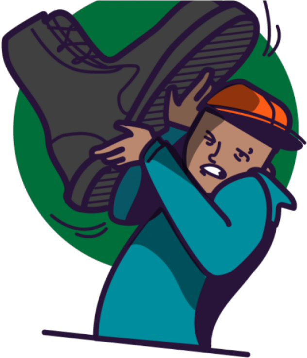 Image Of A Young Person Being Crushed By A Military - Cartoon (737x737)