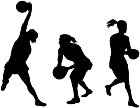 Basketball Team Clipart Netball Girl - Netball Player Netball Silhouette (640x480)