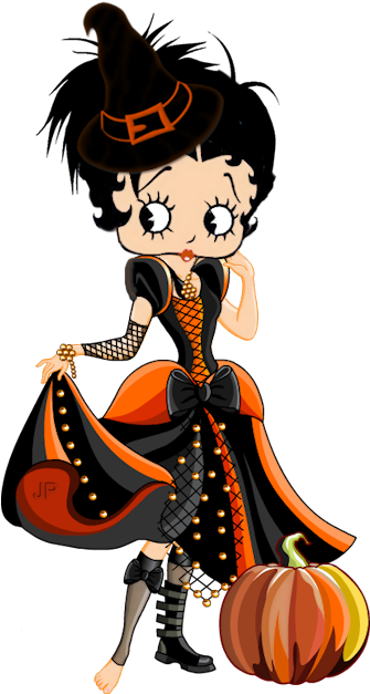 Betty Boop Betty Boop Halloween, Pumpkin Images, Cartoon, - Cartoon (446x729)