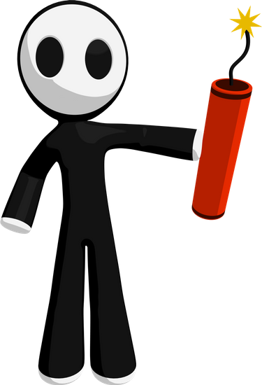 Character Mascot Holding Dynamite - Character Mascot Holding Dynamite (375x550)