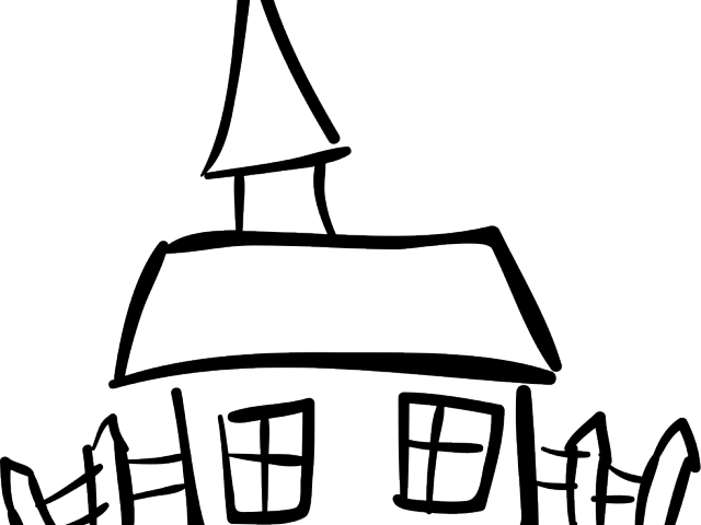 Drawn Building House Logo - ภาพ บ้าน ขาว ดำ (640x480)