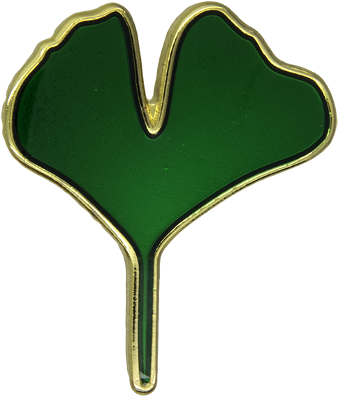 Ginkgo Biloba Leaf Pin - Heart (600x600)
