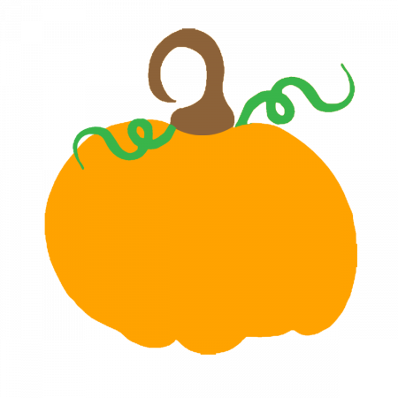 Curly Stem Pumpkin Clipart - Pumpkin With Vine Clipart (450x450)