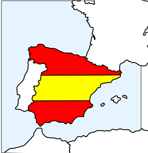 Map Of Spain Vector Clip Art - Spain Clip Art (500x500)