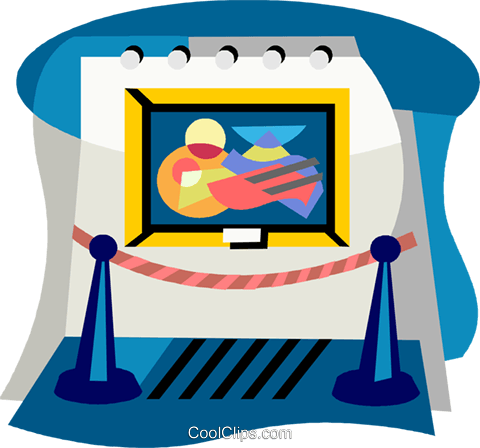 Art Gallery Royalty Free Vector Clip Art Illustration - Organizacion Global Del Texto Expositivo (480x448)