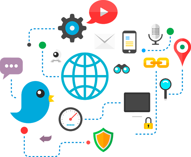 Social Media Graphics - Online Offline Social Media (620x508)