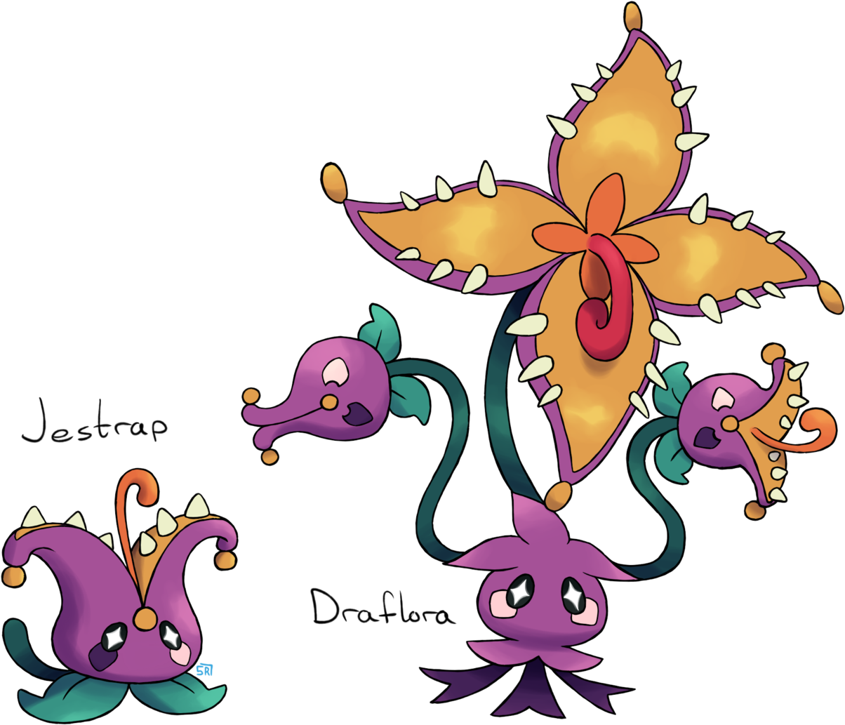 #099 Jestrap Flower Trap Pokemon - Cartoon (1280x1071)