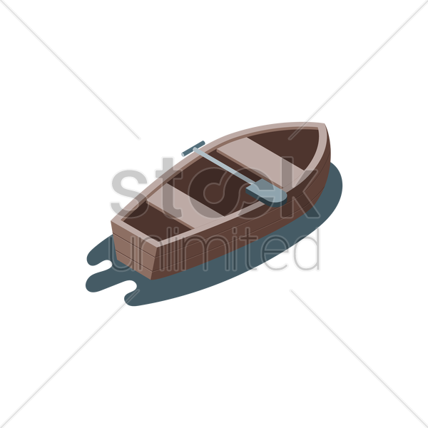 Wooden Boat Vector Image Stockunlimited Graphic - Speedboat (600x600)