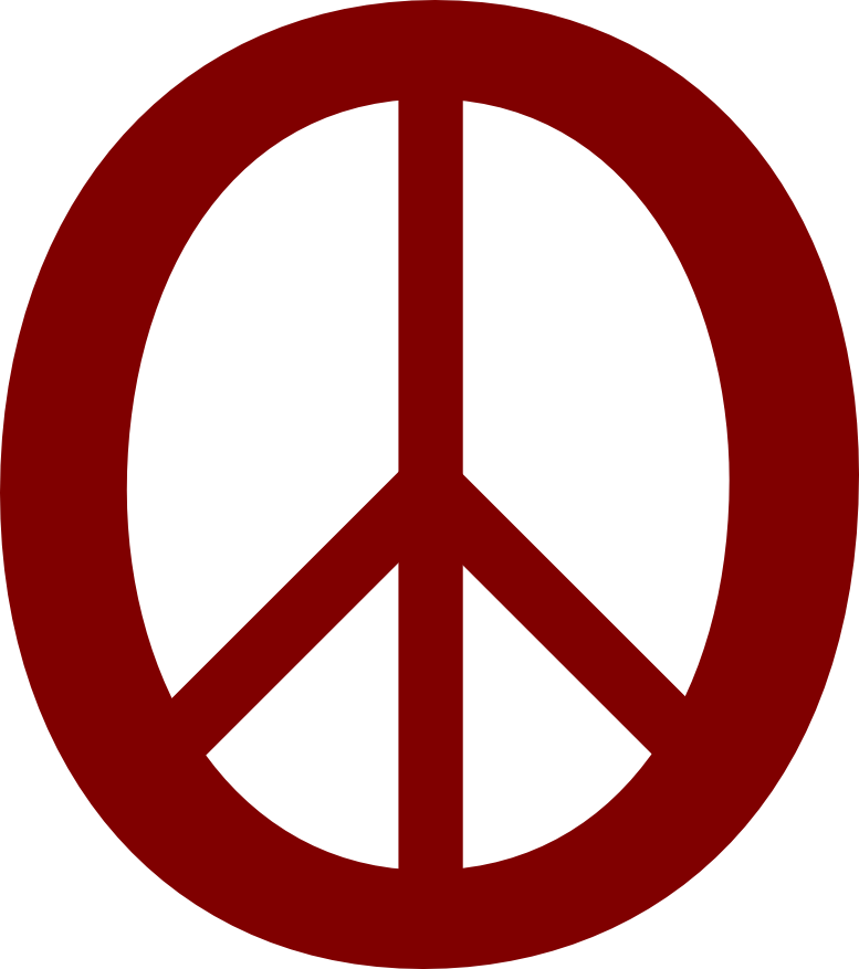 Maroon Peace Symbol 11 Dweeb Peacesymbol - Peace Symbols (777x877)
