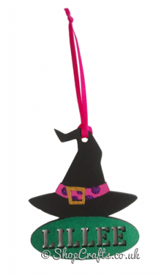 Personalised Witch's Hat Halloween Tag And Reusable - Party Hat (350x400)