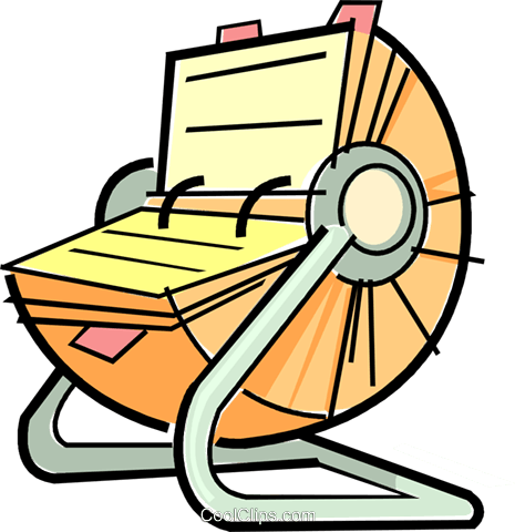 Rolodex Royalty Free Vector Clip Art Illustration - Phone Book Clip Art (465x480)