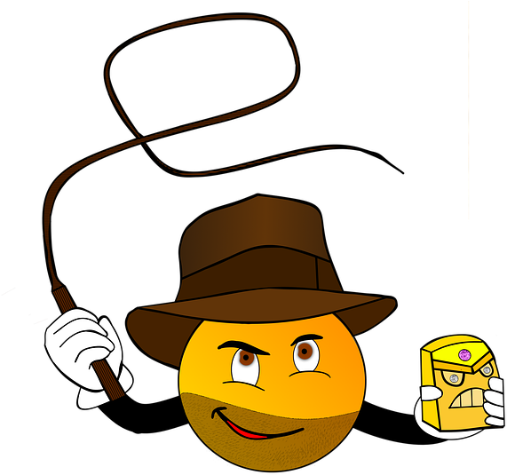 Treasure, Gold Antique, Archaeology, Sculpture - Smiley Indiana Jones (640x566)