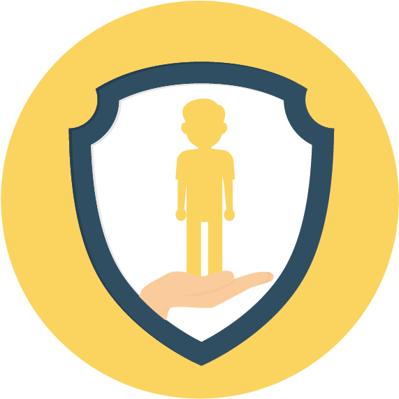 Image Of A Person Silhouette Set Within A Shield - Circle (591x591)