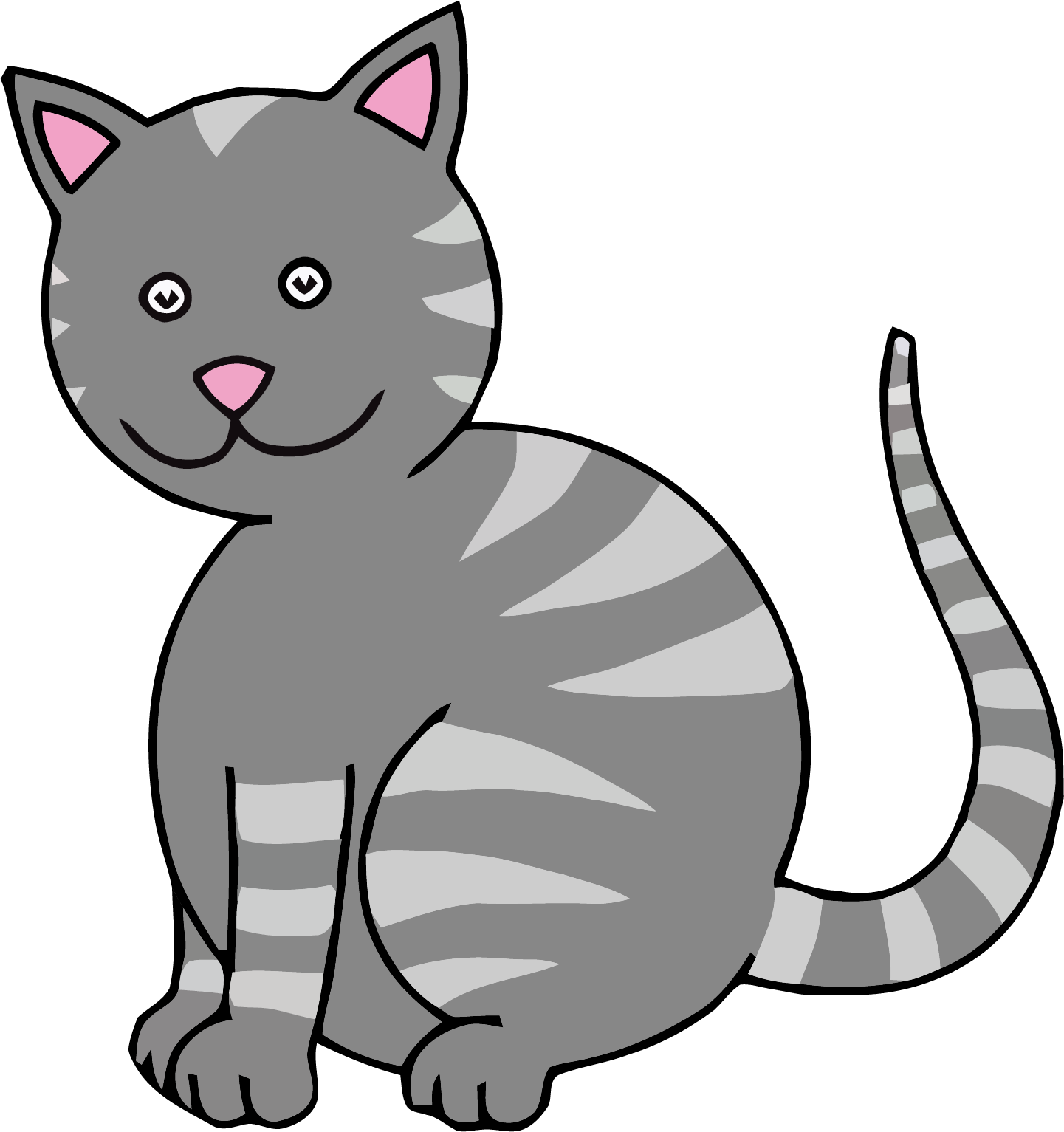 Gray Color Cat Clipart Png - Cat Clipart Png (1441x1533)