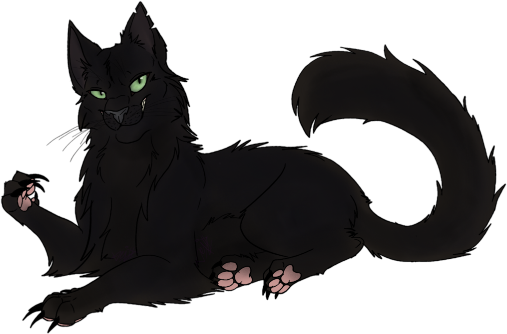 Black Cat Clipart Warrior Cat - Warrior Cats Black Cat (1024x679)