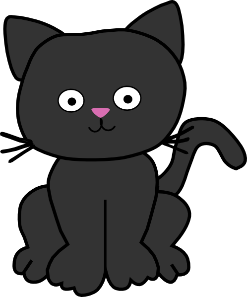 Black Cat Clipart - Cat Clip Art Transparent (498x598)