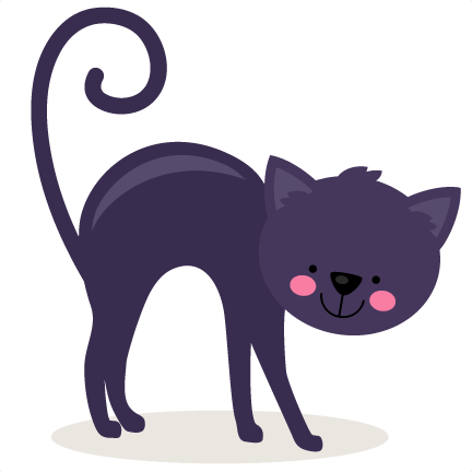 Black Cat Clipart Scrapbook - Cute Black Cat Png (432x432)