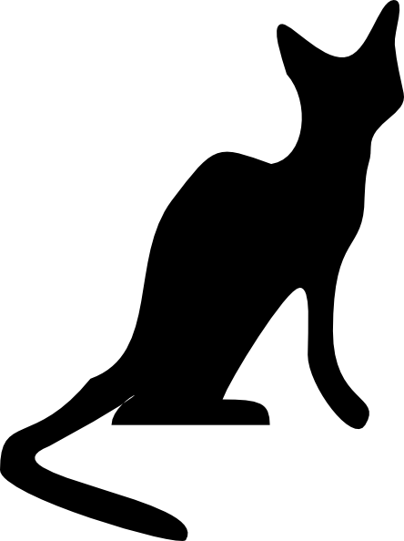 Clipart Of Black Cats Sleek Cat Clip Art At Clker Com - Кошки Пнг Тень (444x594)