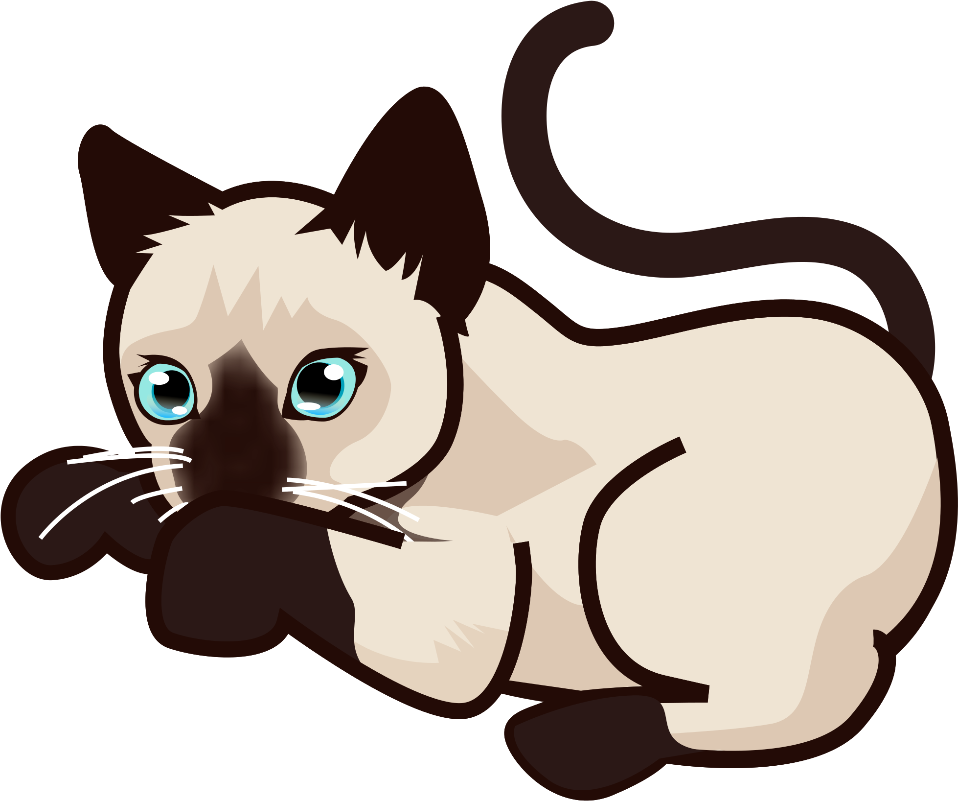 Open - Clip Art Siamese Cat (2000x2000)