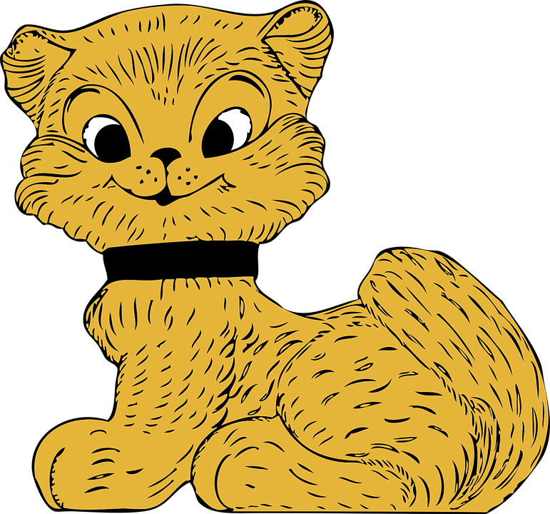 Animals, Cat, Cartoon, Mammals, Kitten, Smiling, Pet - Custom Cartoon Cat Shower Curtain (771x720)