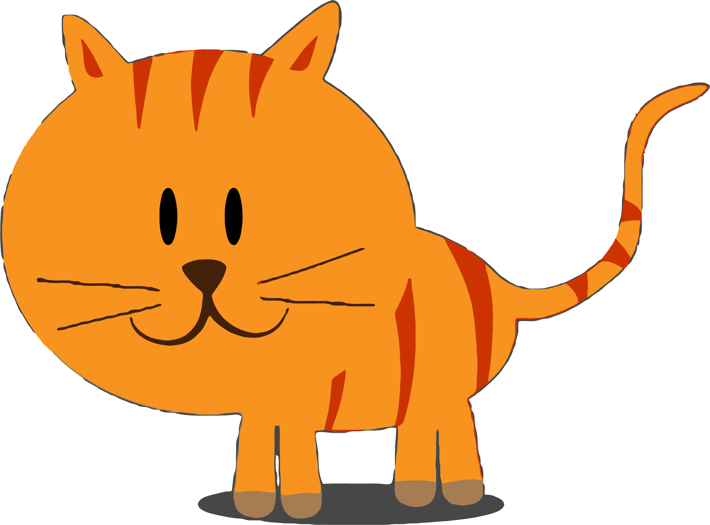 Happy Kitty Cat Clipart Png - Cat Clipart Orange Cat Png (2414x1783)