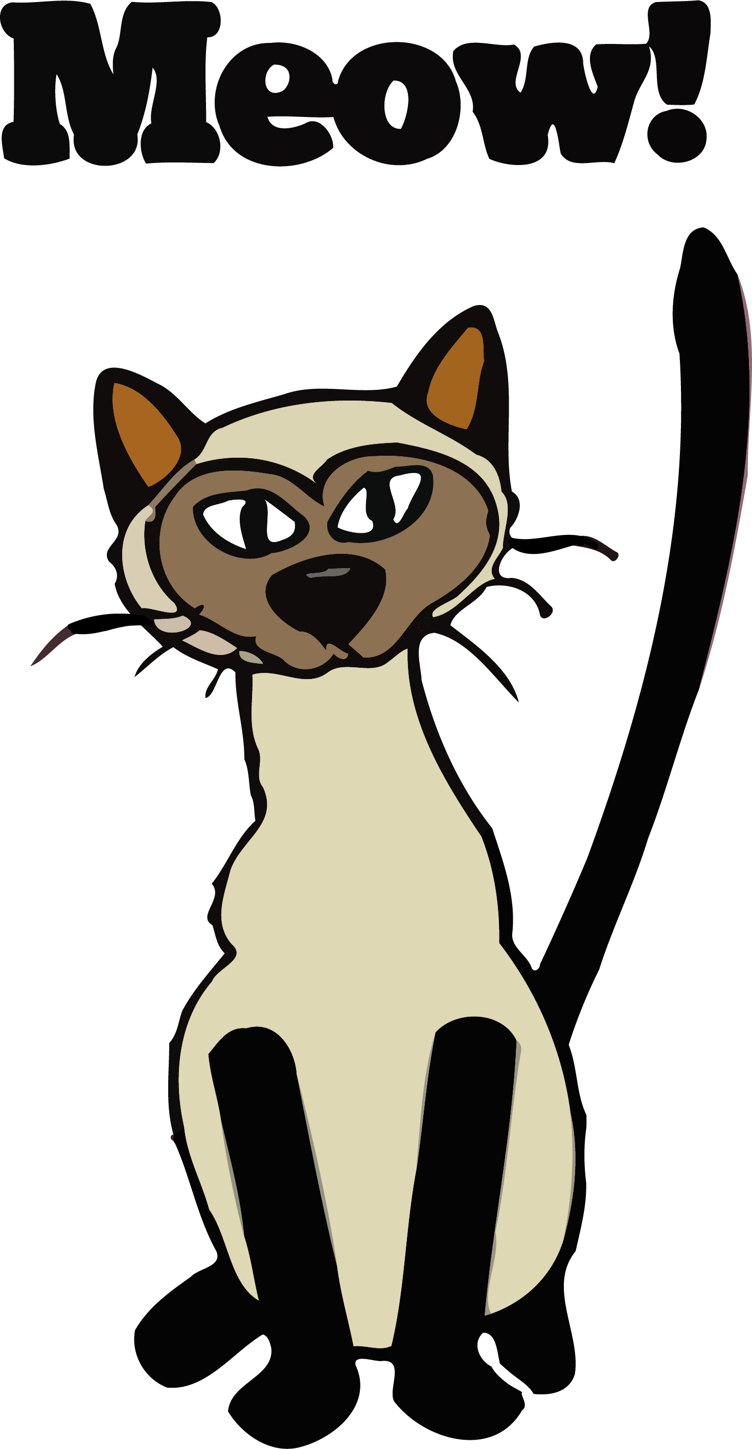 Meow Cat Clipart Png - Cat (1471x2836)