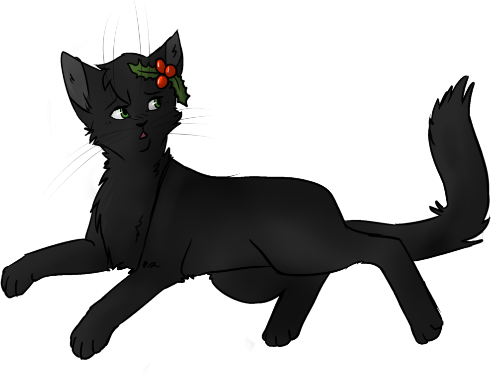 Black Cat Clipart Warrior Cat - Draw Hollyleaf From Warriors (1024x768)